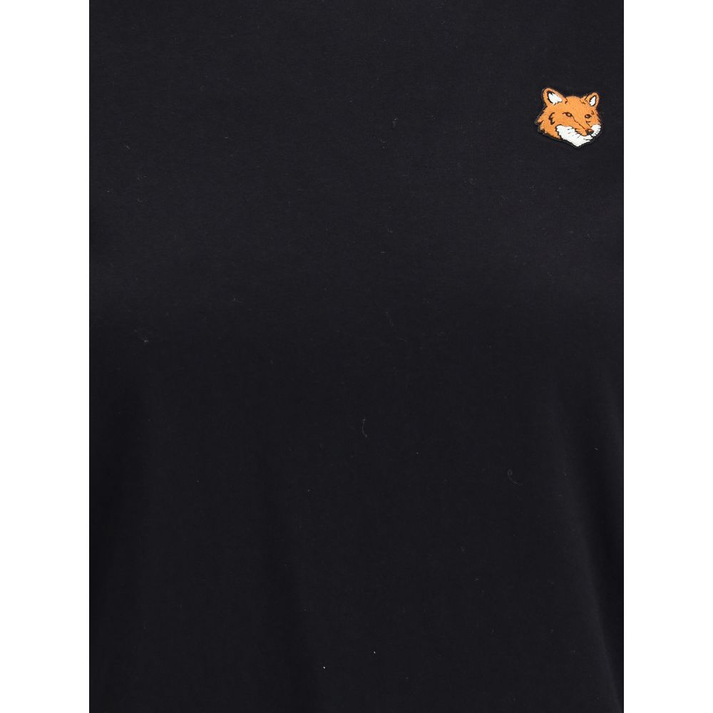Maison Kitsuné Schwarzes Baumwoll-T-Shirt