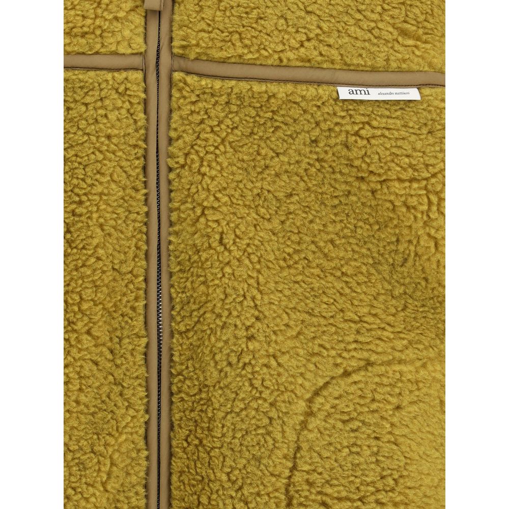 Ami Paris Grüne Polyester-Jacke