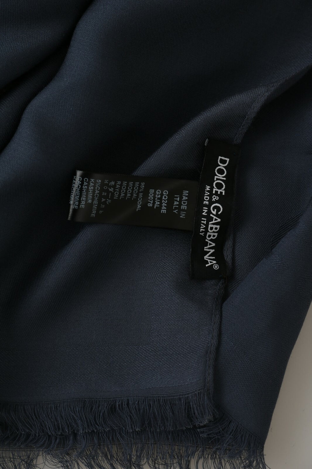 Dolce & Gabbana Navy-Blauer Herren-Schal aus Modal