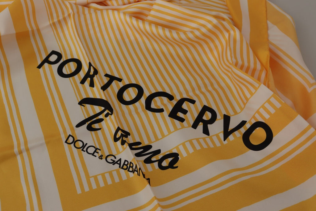 Dolce & Gabbana Gelb-Weiß gestreiftes Seidentuch