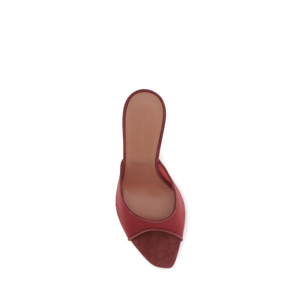 Amina Muaddi Rote Polyester-Stilettosandalen