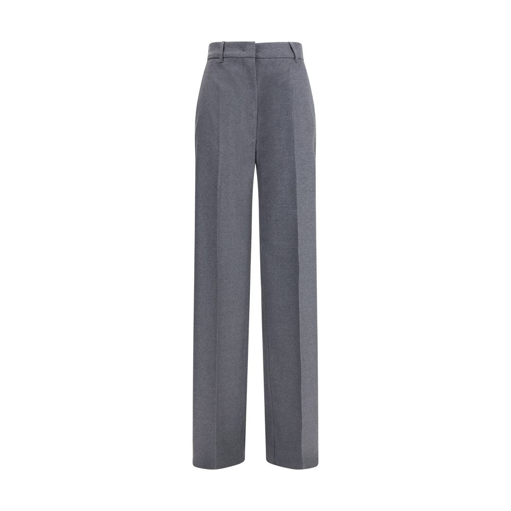 Max Mara Graue Woll-Fleece-Hose im Casual-Look
