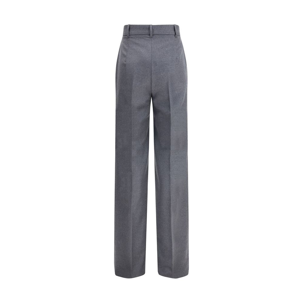 Max Mara Graue Woll-Fleece-Hose im Casual-Look