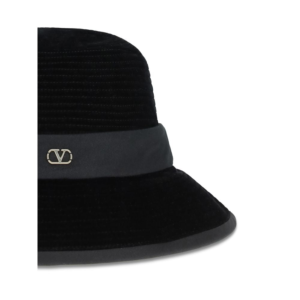 Valentino Garavani Schwarzer Baumwoll-Fedora