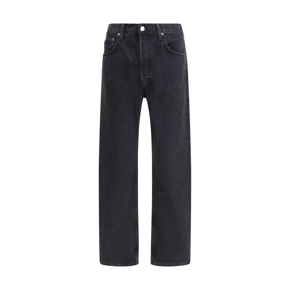 Agolde Schwarze Baumwoll-Jeans mit geradem Bein