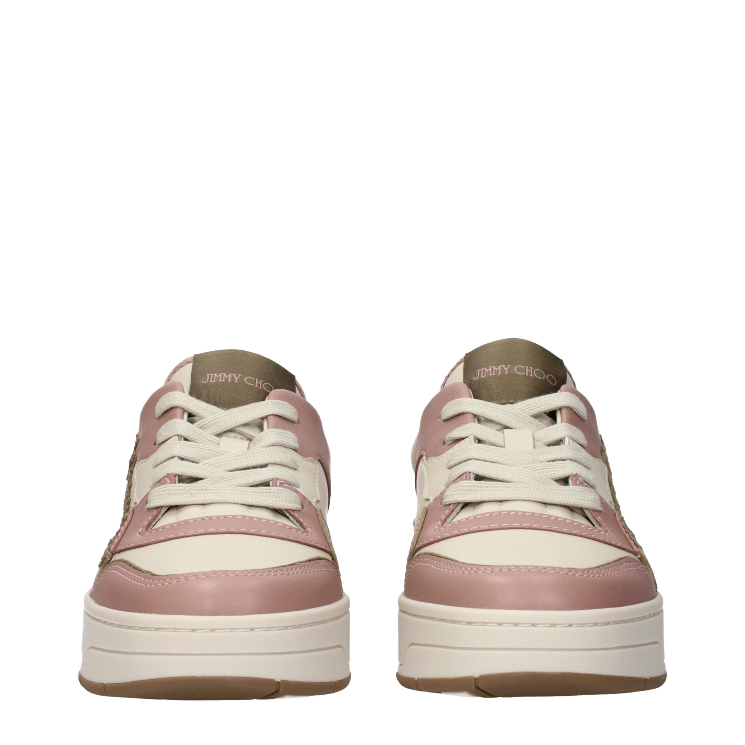 Jimmy Choo Rosa Leder-Sneaker mit niedrigem Schaft