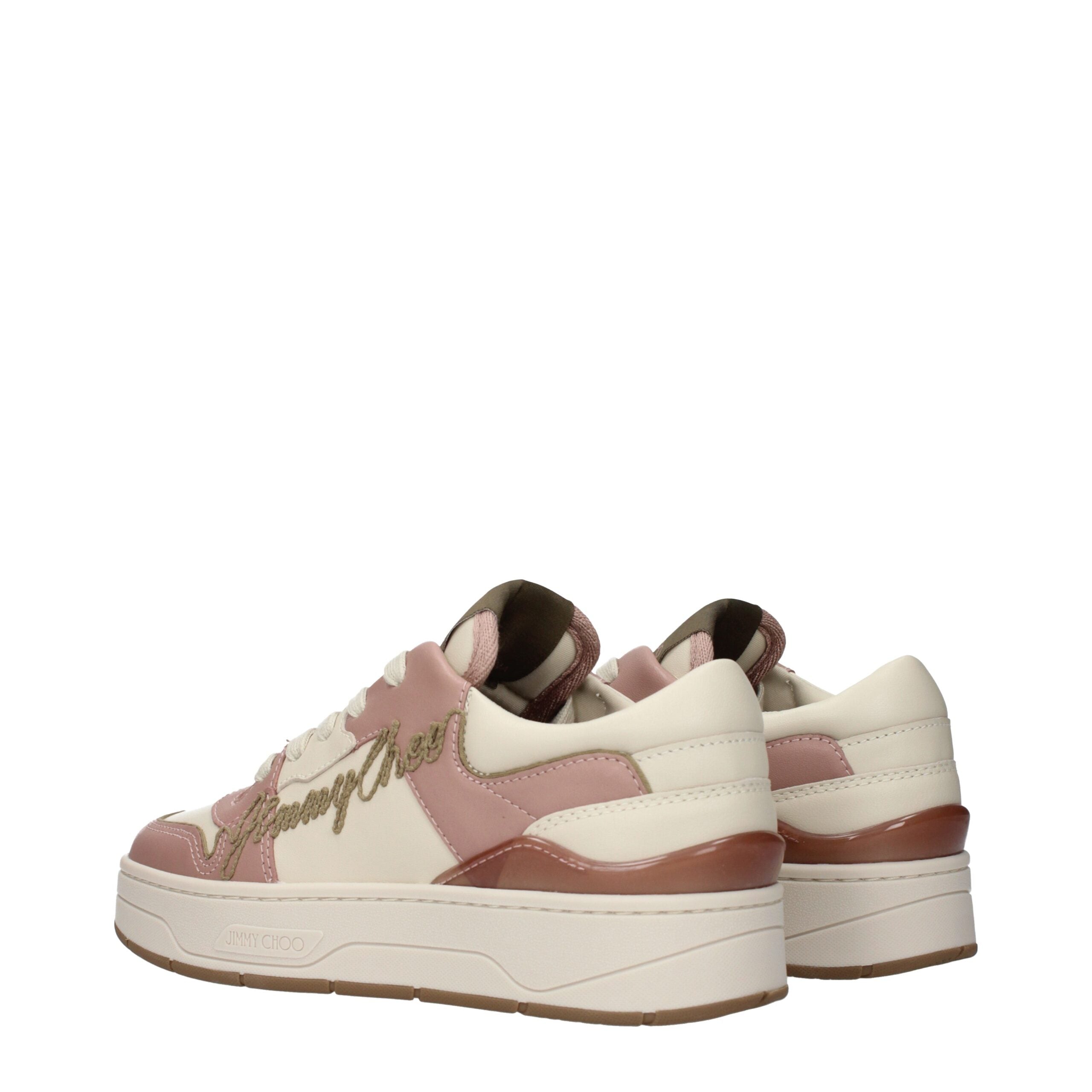 Jimmy Choo Rosa Leder-Sneaker mit niedrigem Schaft