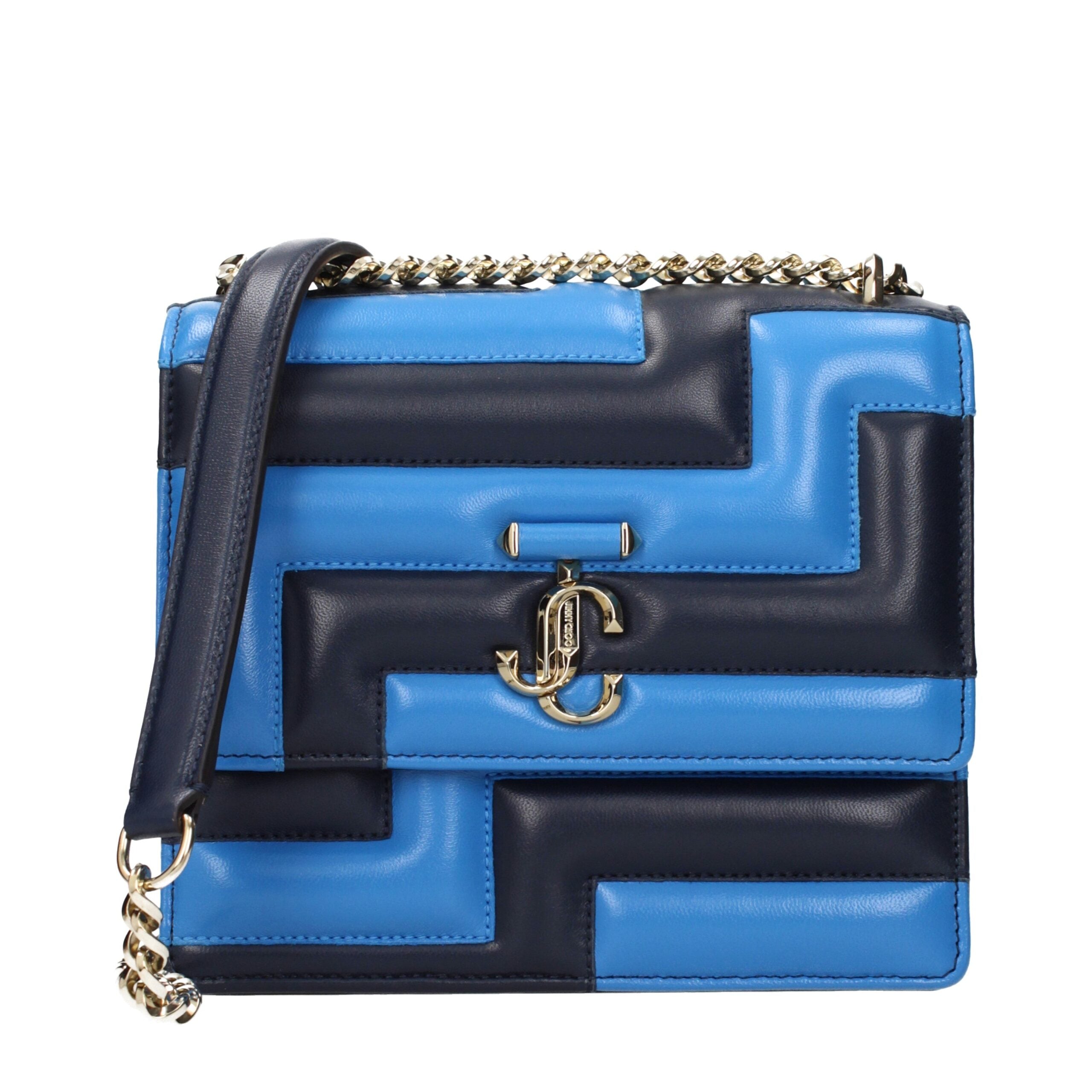 Jimmy Choo Blaue Leder-Umhängetasche