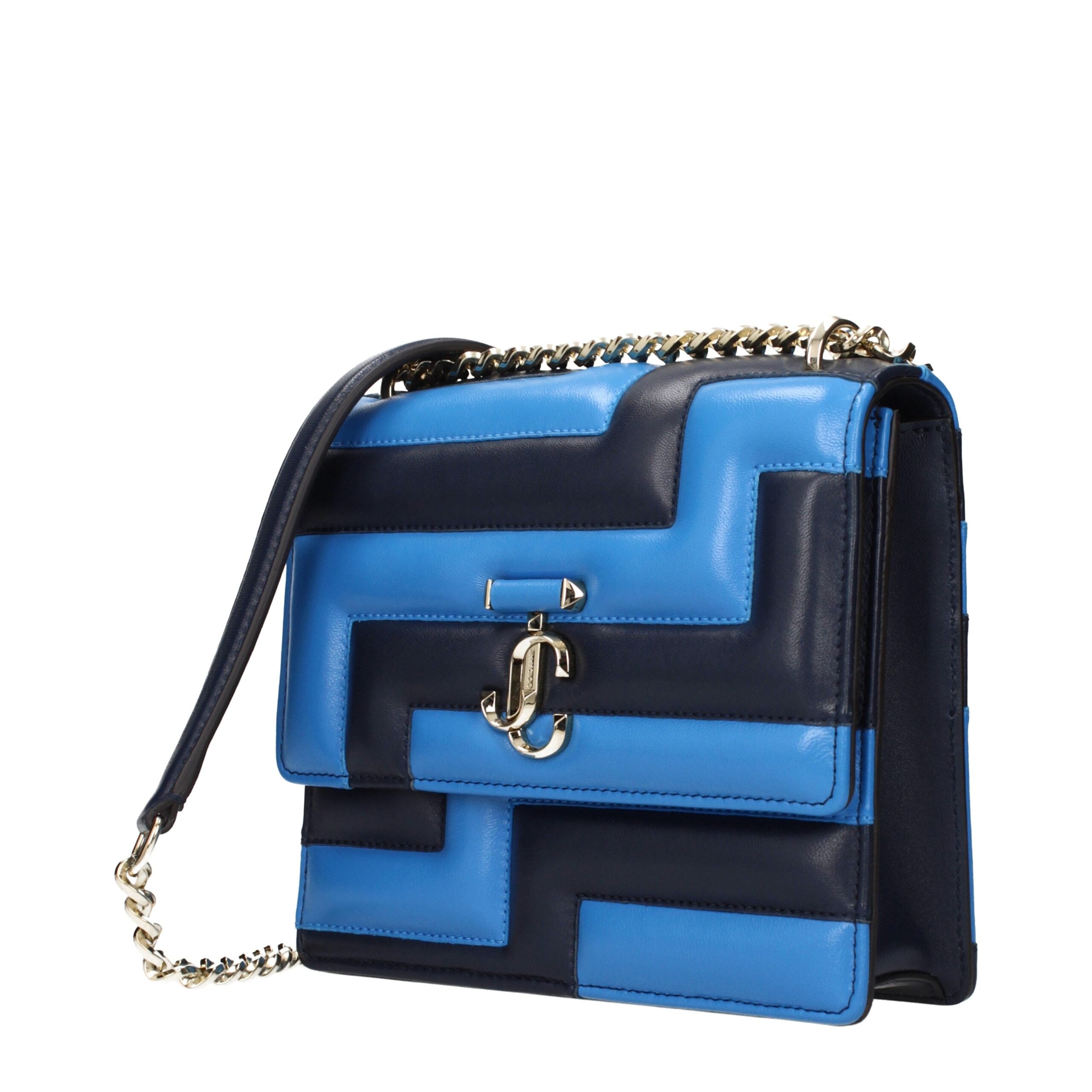 Jimmy Choo Blaue Leder-Umhängetasche