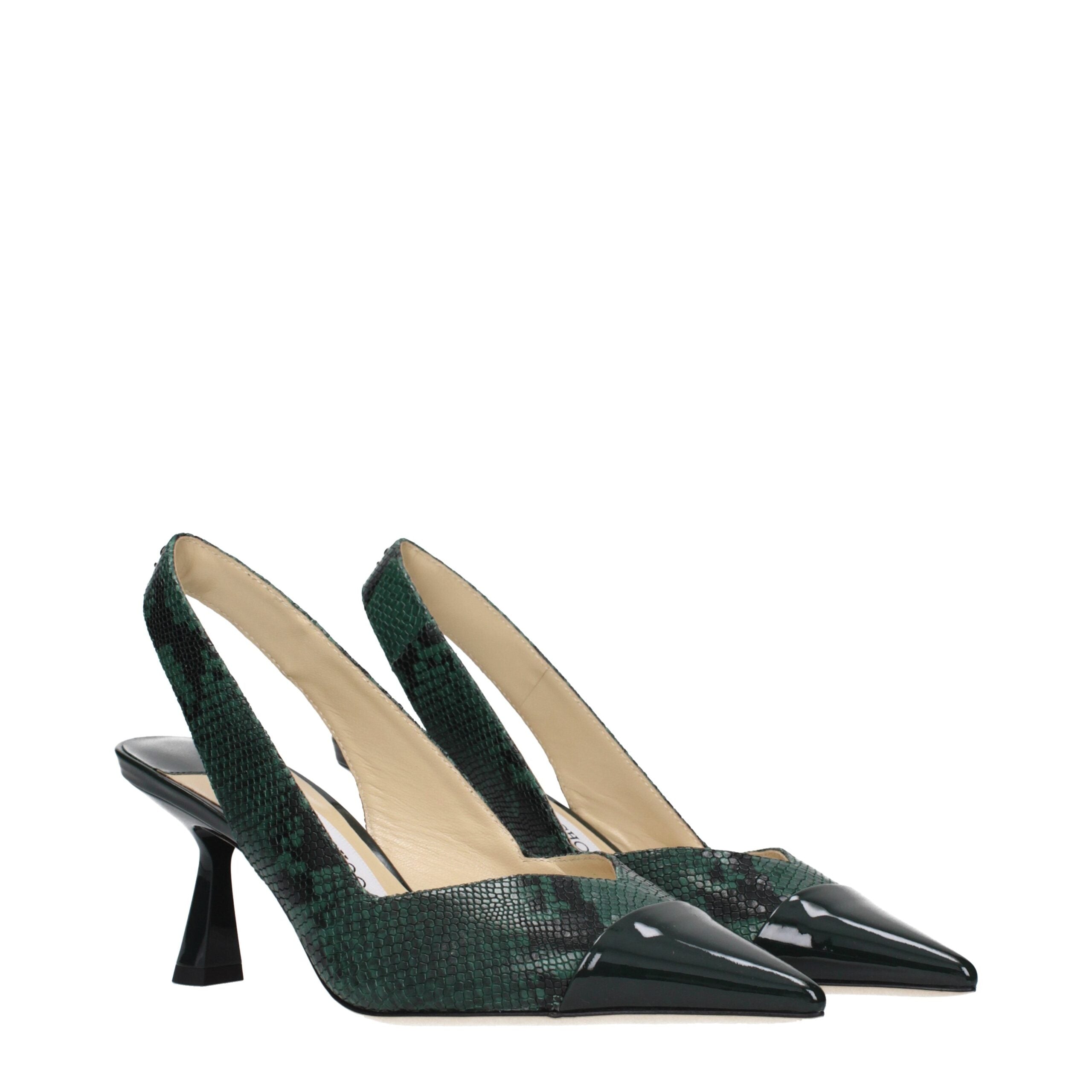 Jimmy Choo Grüne Lederpumps