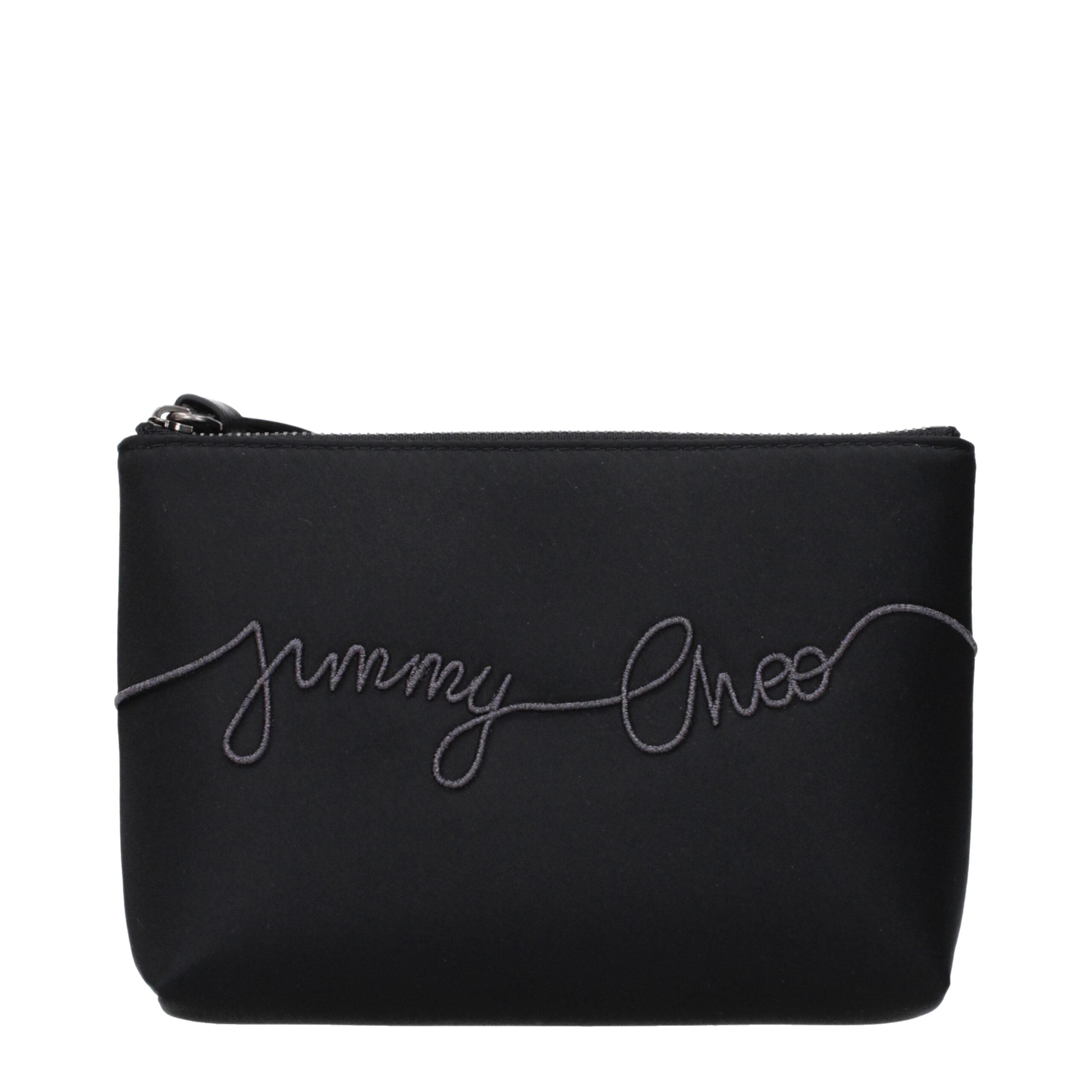 Jimmy Choo Schwarze Satin-Clutch