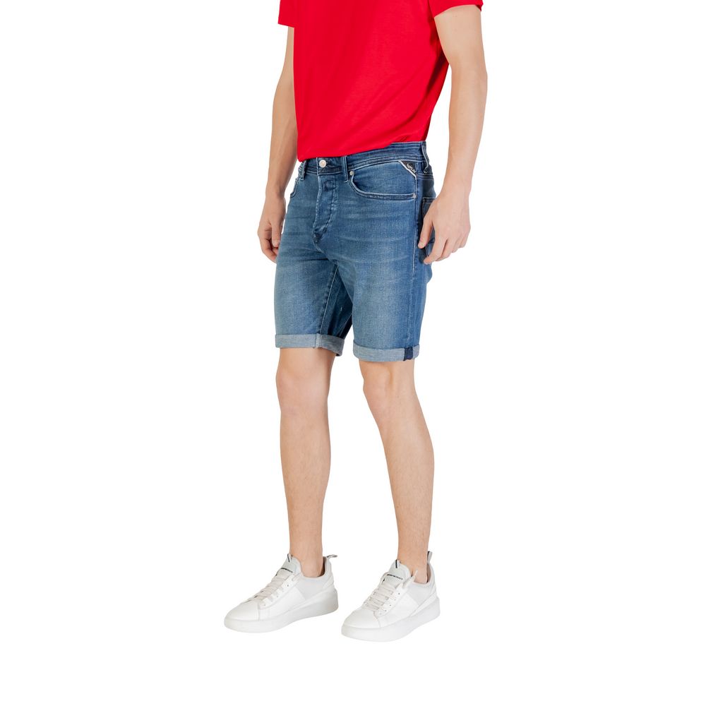 Replay Blaue Baumwoll-Bermuda-Shorts