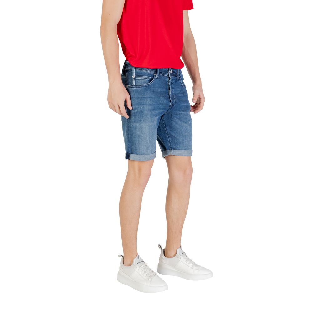 Replay Blaue Baumwoll-Bermuda-Shorts