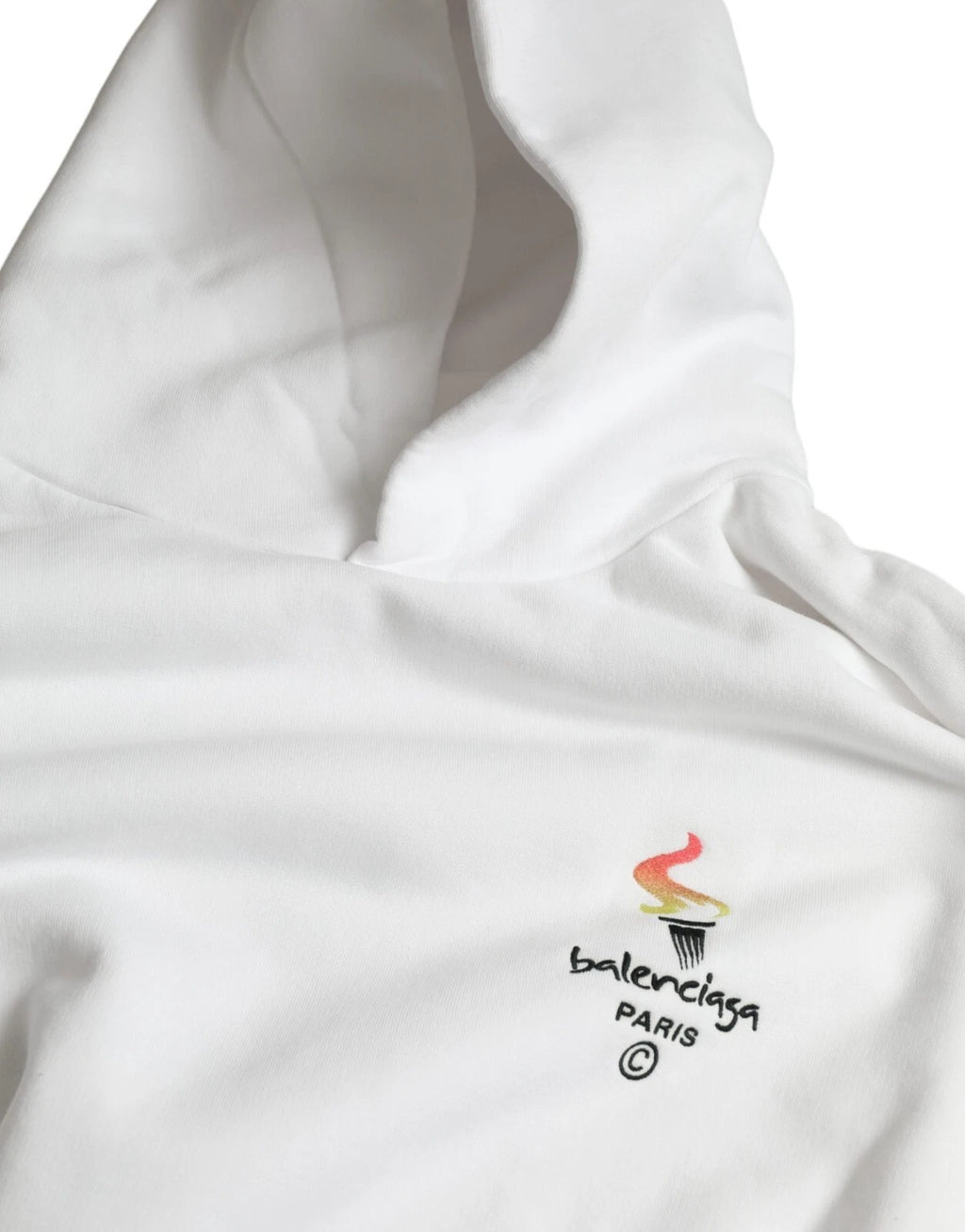 Balenciaga Weißer Oversize-Kapuzenpullover aus Baumwolle