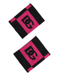 Dolce & Gabbana Black Pink DG Logo Cashmere 1 Pair Wristband