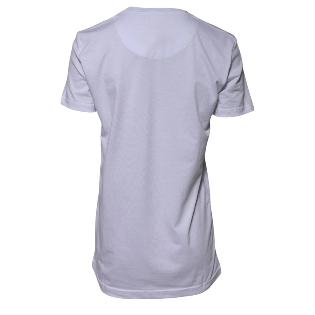 Dolce & Gabbana Weißes Baumwoll-T-Shirt Goodluck 2023 mit Rundhalsausschnitt