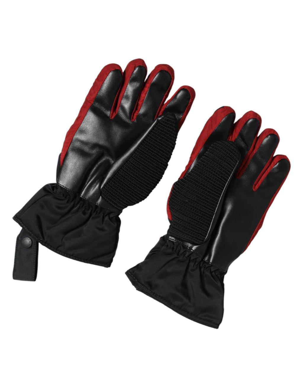 Dolce & Gabbana Schwarze und rote Nylon-Handschuhe in Handschuhform, handgelenklang