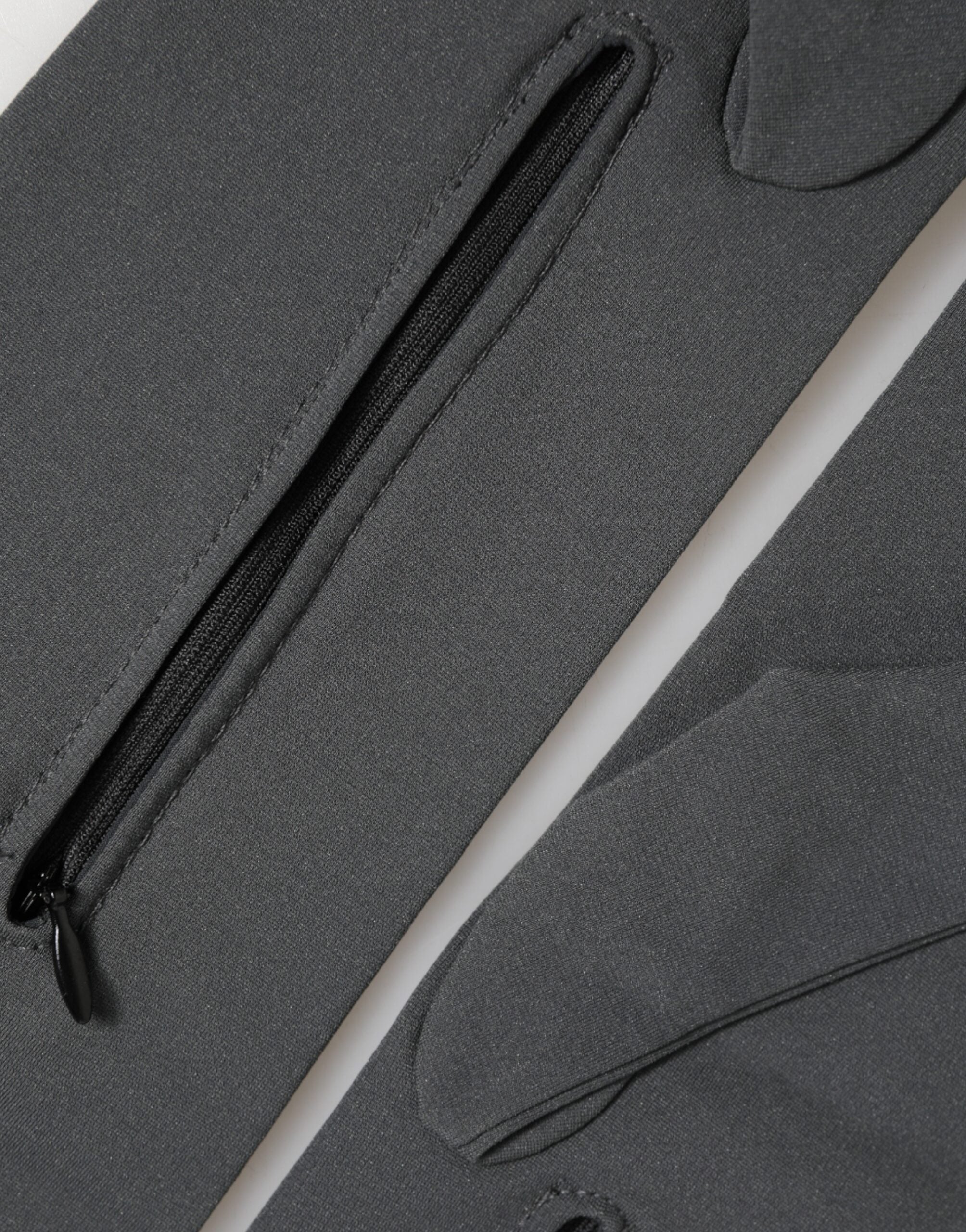 Dolce & Gabbana Dunkelgraue Herren-Viskose-Handschuhe bis zum Ellenbogen