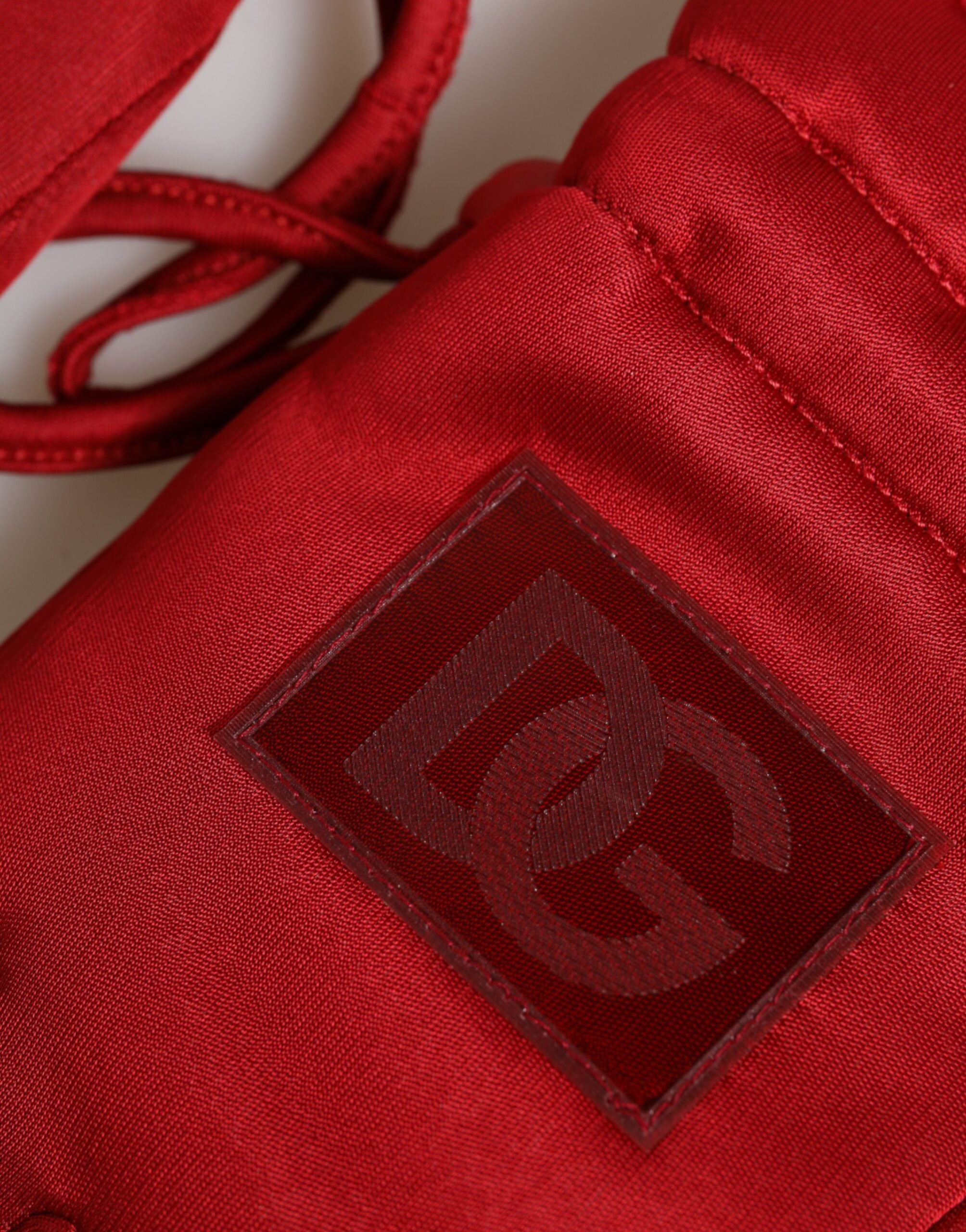 Dolce & Gabbana Rote Viskose-Motorradhandschuhe im Biker-Stil