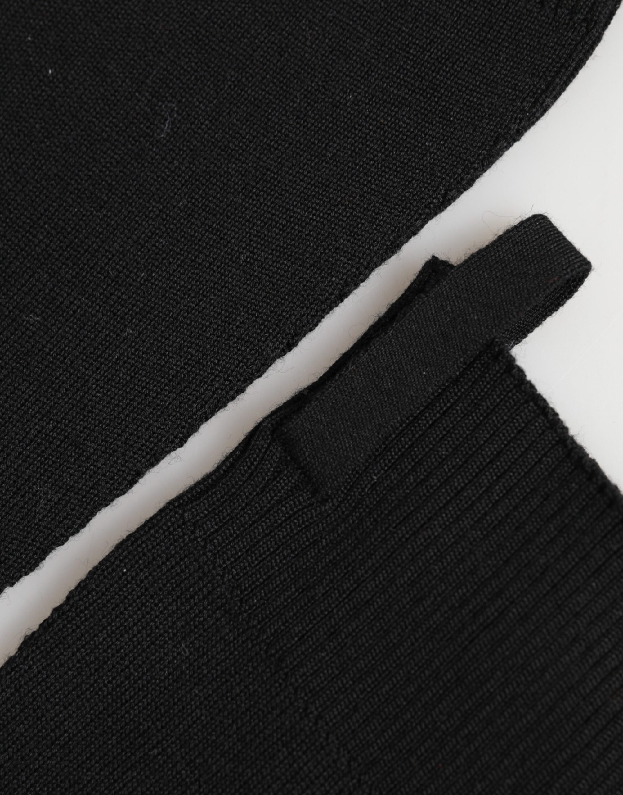 Dolce & Gabbana Schwarze Fingerhandschuhe aus reiner Wolle für Herren