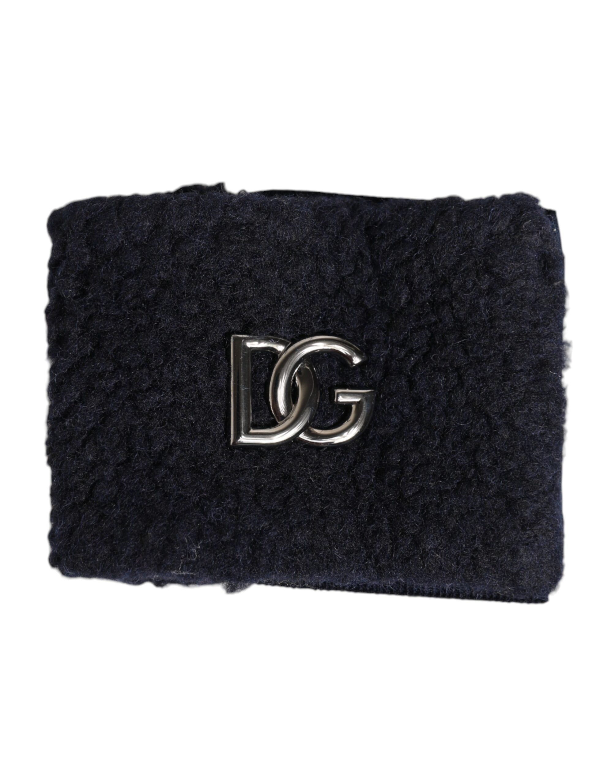 Dolce & Gabbana Schwarzes Polyester-Armband mit Logo-Plakette für Herren, Einheitsgröße