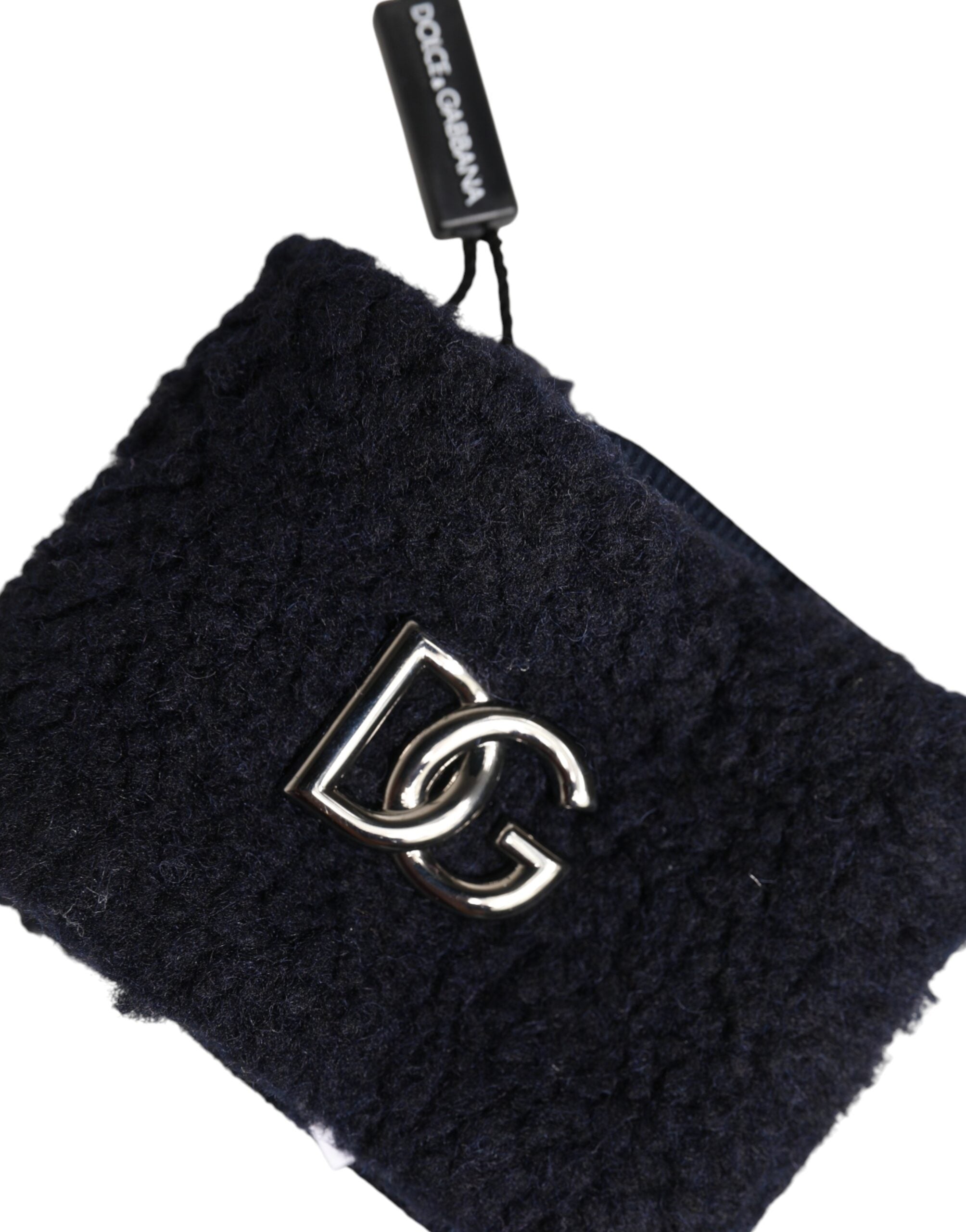 Dolce & Gabbana Schwarzes Polyester-Armband mit Logo-Plakette für Herren, Einheitsgröße