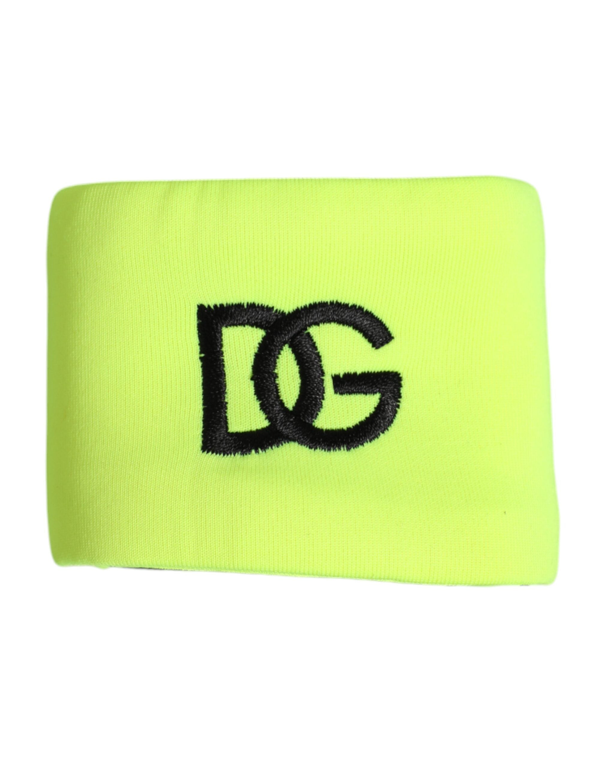 Dolce & Gabbana Gelb-Grünes Seidenarmband mit DG-Logo für Herren