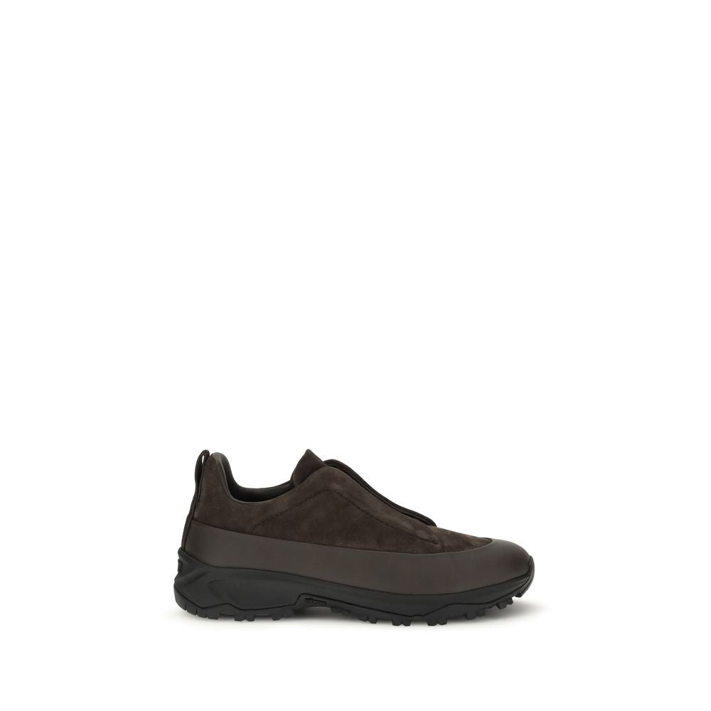 ZEGNA Schwarze Sneaker aus Kalbsleder Bos Taurus
