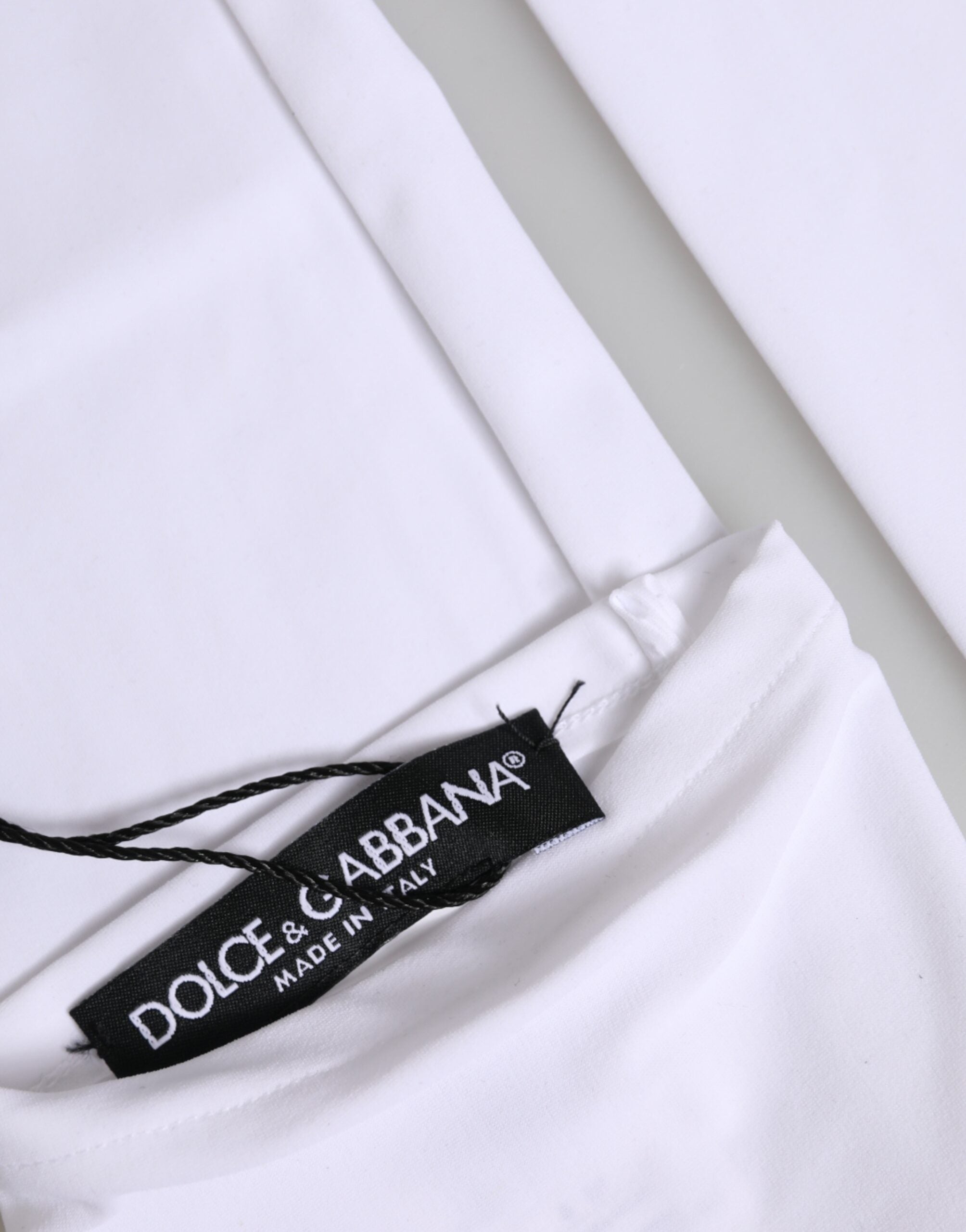 Dolce & Gabbana Weiße Nylon-Fingerlose Ellenbogenlange Handschuhe