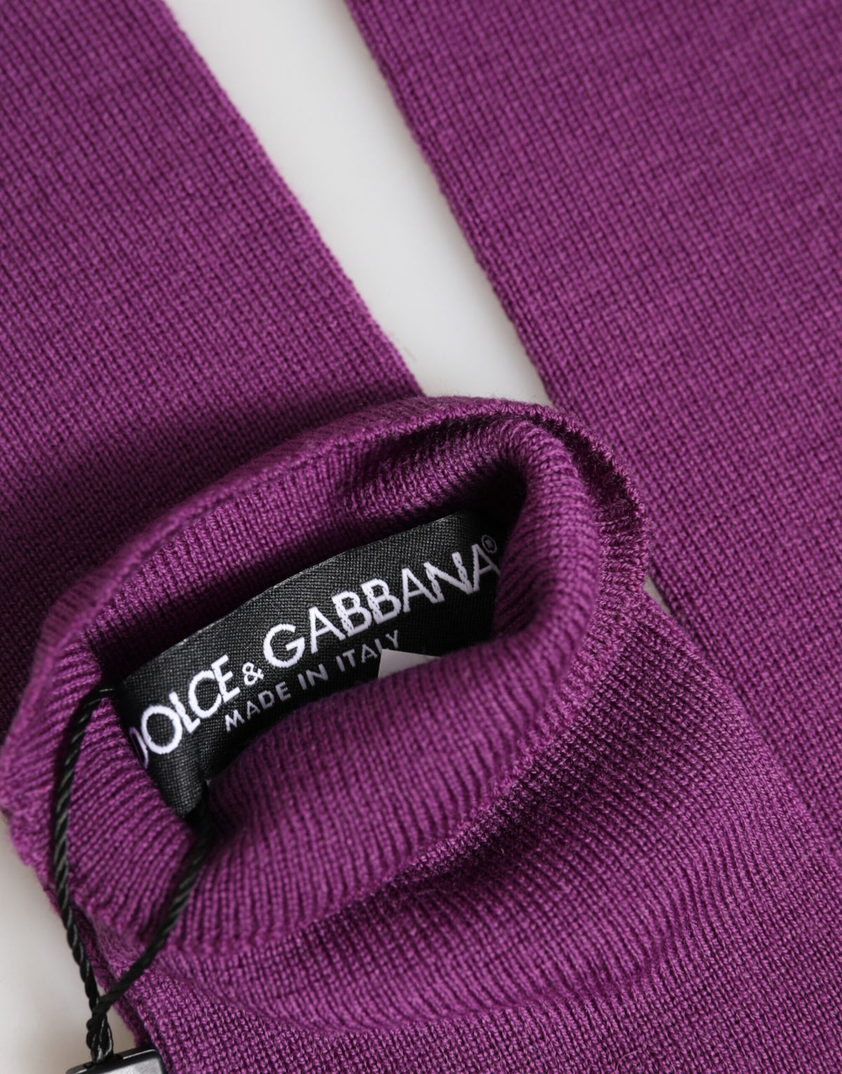 Dolce & Gabbana Paarse Wol Vingerloze Ellebooglange Dames Handschoenen Eén Maat