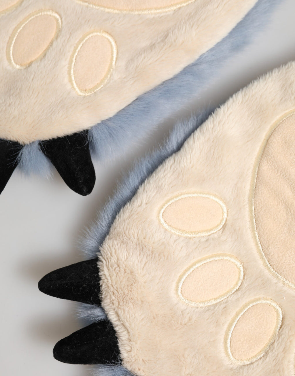 Dolce & Gabbana Blaue Acryl-Strickhandschuhe mit Fellbesatz