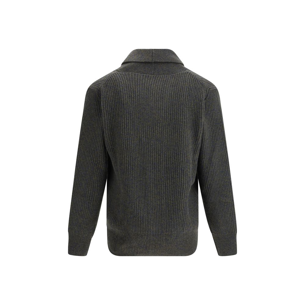 Brooksfield Grüner Wollcardigan aus Fleece