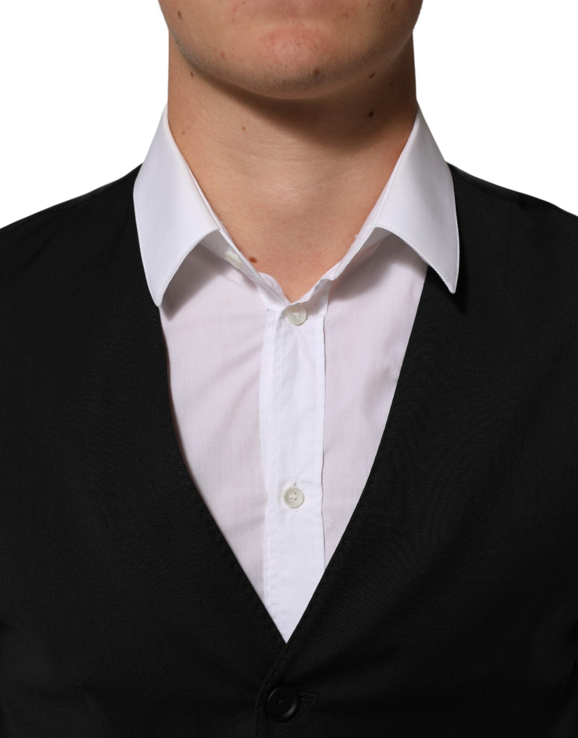 Dolce & Gabbana Schwarze Polyester-Weste, formell