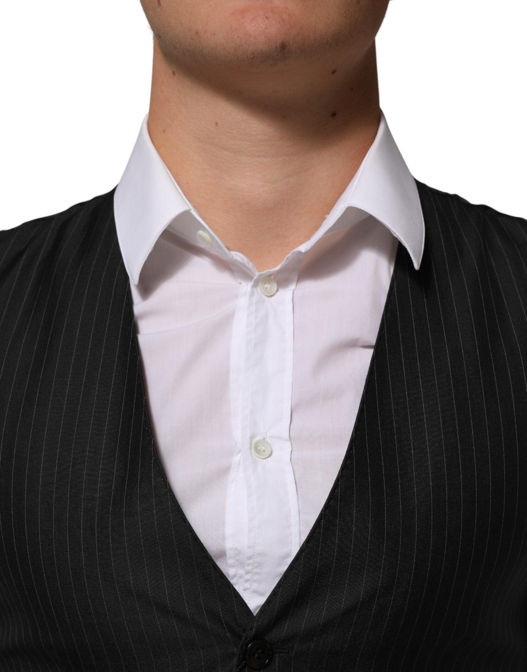 Dolce & Gabbana Schwarze Wollweste für Herren, formell