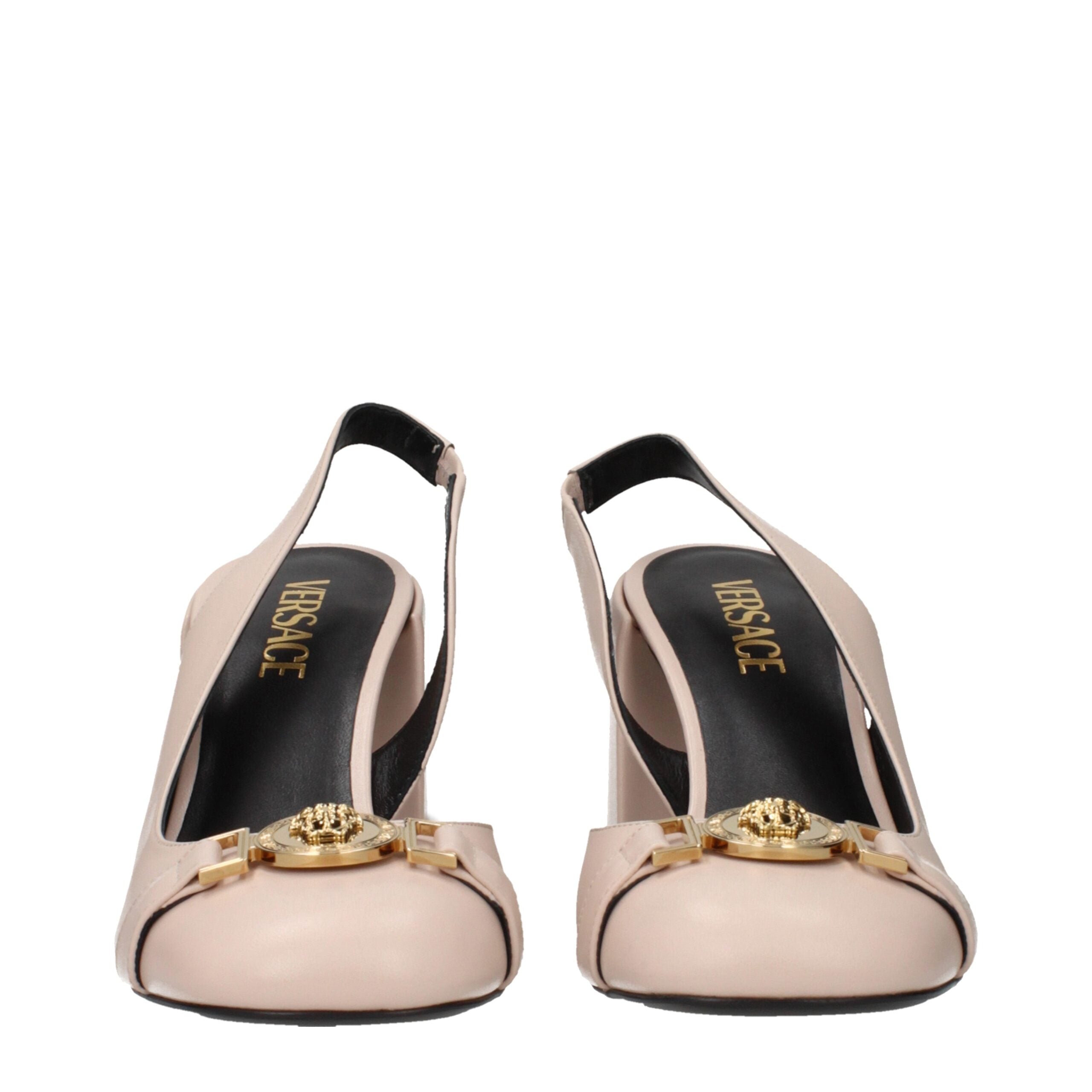 Versace Rosa Leder-High-Heel-Pumps