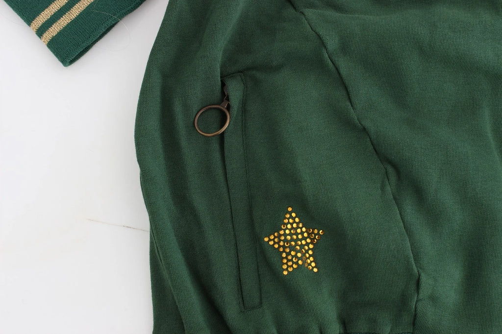 John Galliano grüner Stehkragen-Cardigan mit Reißverschluss, Sweatshirt, Pullover, Jacke