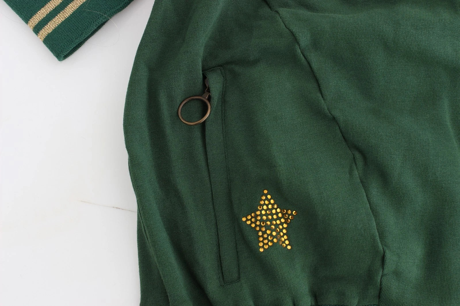 John Galliano grüner Stehkragen-Cardigan mit Reißverschluss, Sweatshirt, Pullover, Jacke