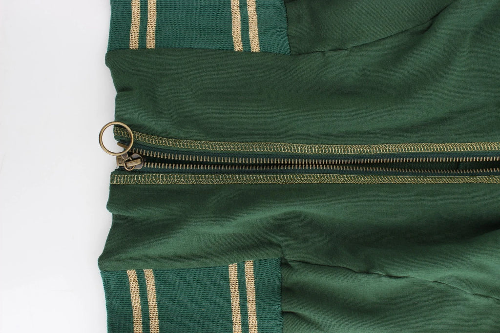 John Galliano grüner Stehkragen-Cardigan mit Reißverschluss, Sweatshirt, Pullover, Jacke