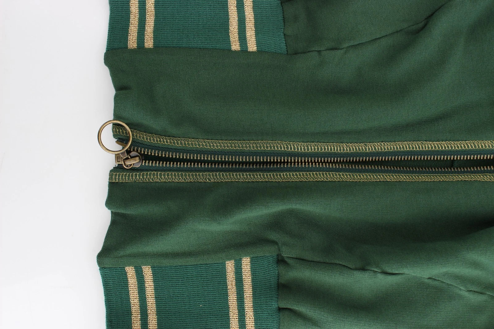 John Galliano grüner Stehkragen-Cardigan mit Reißverschluss, Sweatshirt, Pullover, Jacke