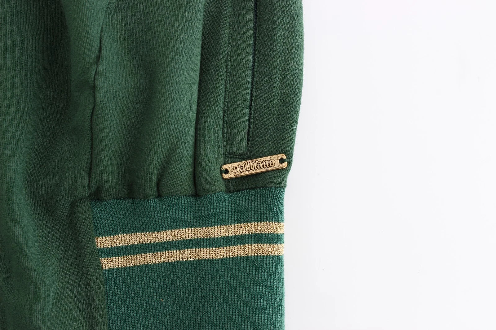 John Galliano grüner Stehkragen-Cardigan mit Reißverschluss, Sweatshirt, Pullover, Jacke