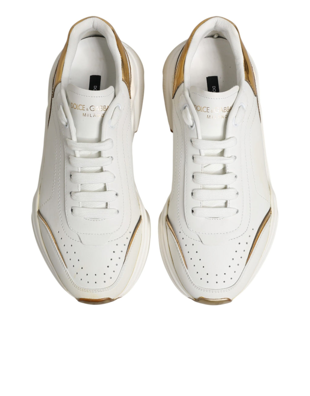 Dolce & Gabbana White Gold Daymaster Low Top Sneakers Shoes