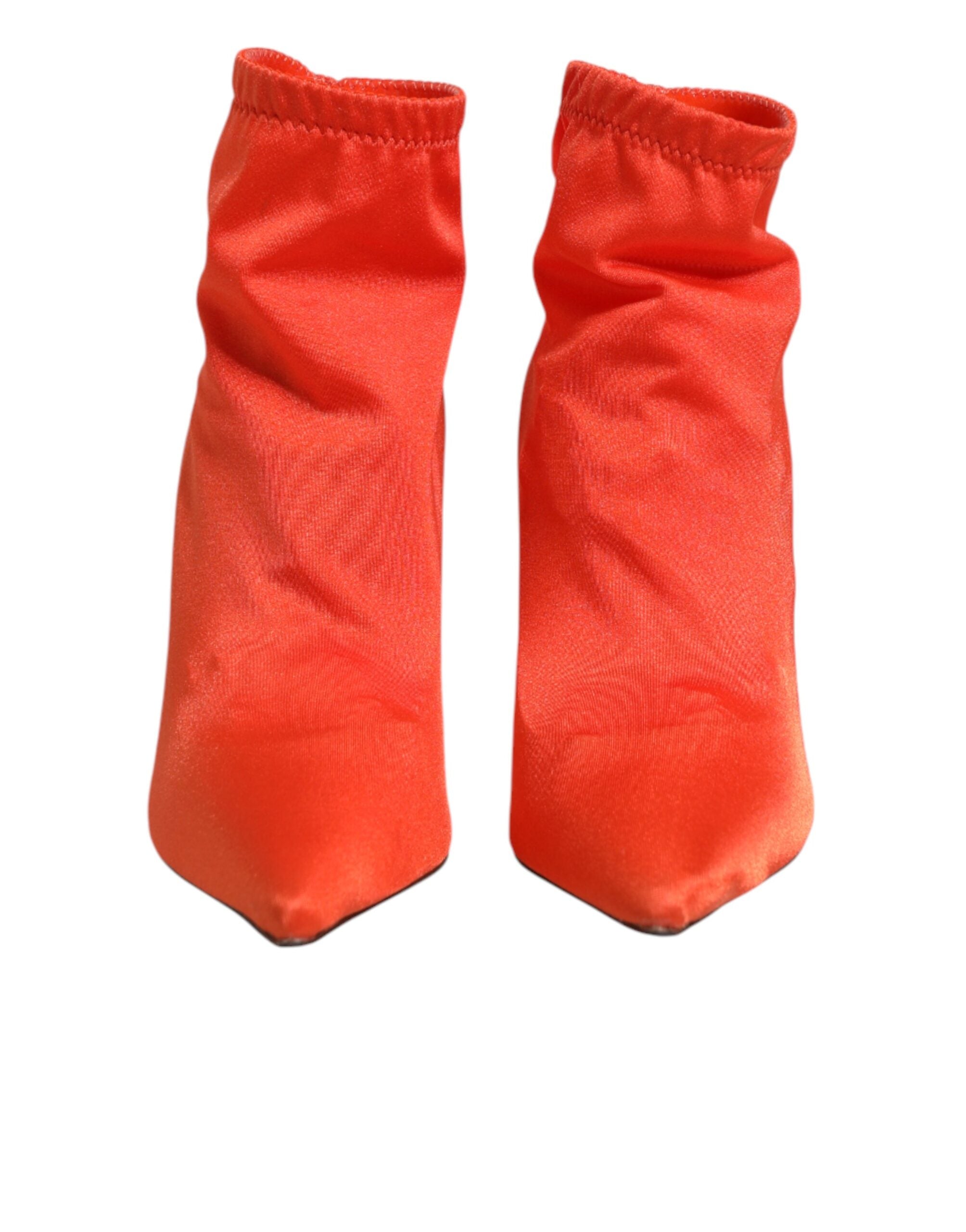 Dolce & Gabbana Orange DG Logo Absatz-Stiefeletten