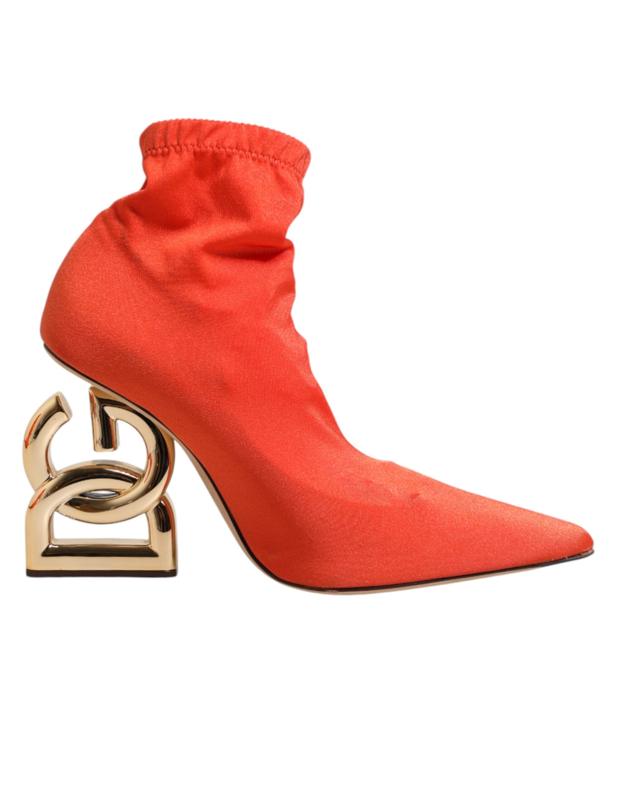 Dolce & Gabbana Orange DG Logo Absatz-Stiefeletten