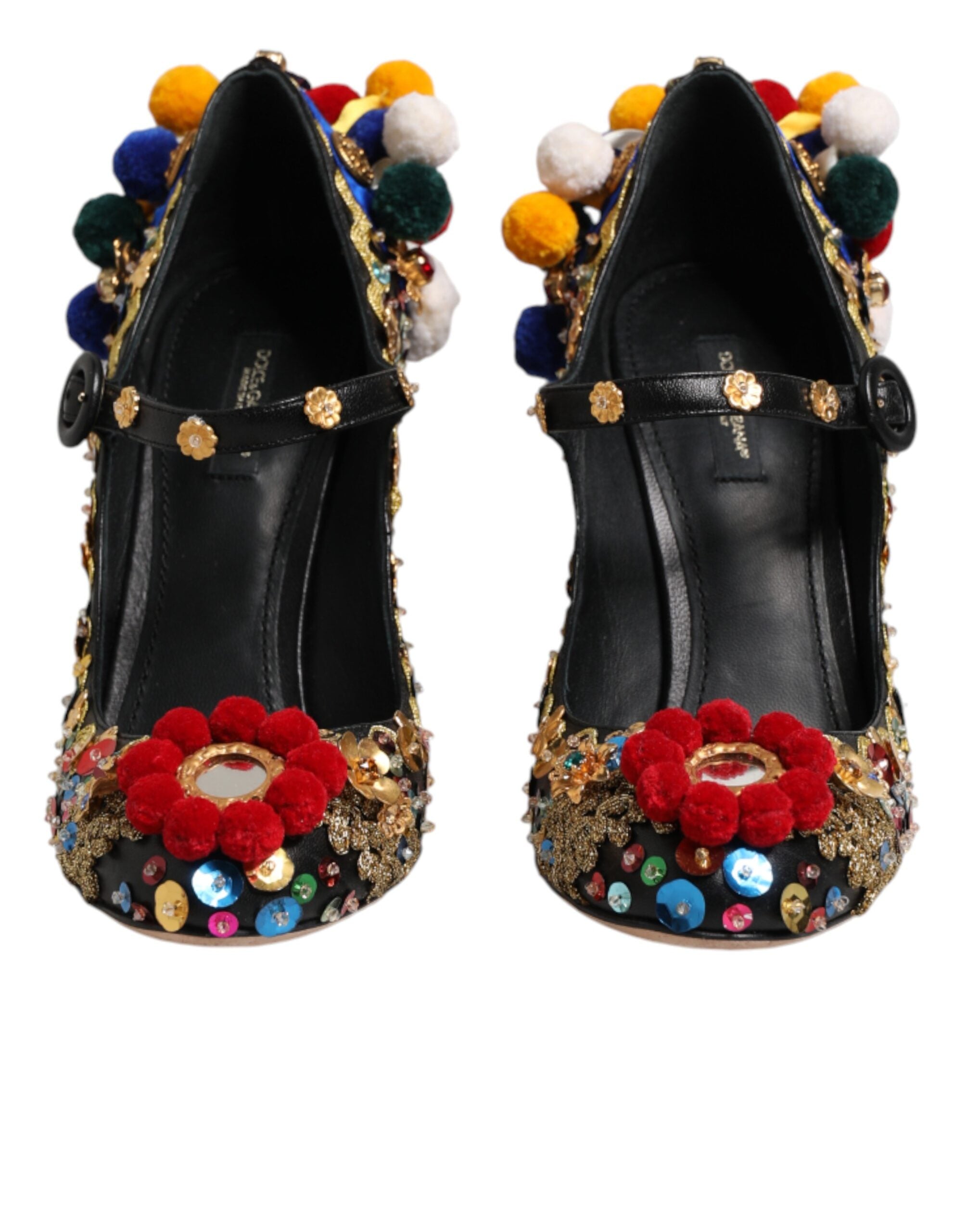 Dolce & Gabbana Schwarze Mary-Jane-Pumps mit Goldverzierungen
