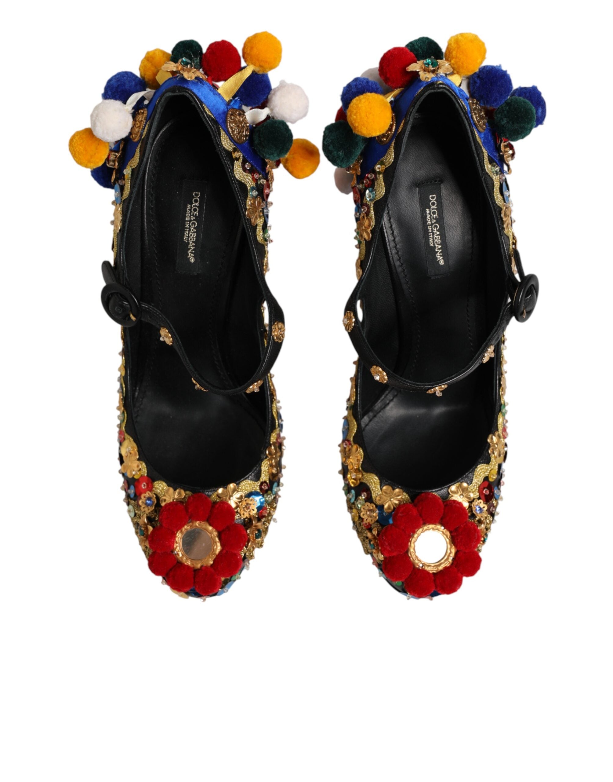 Dolce & Gabbana Schwarze Gold-Verzierte MARY JANES Pumps