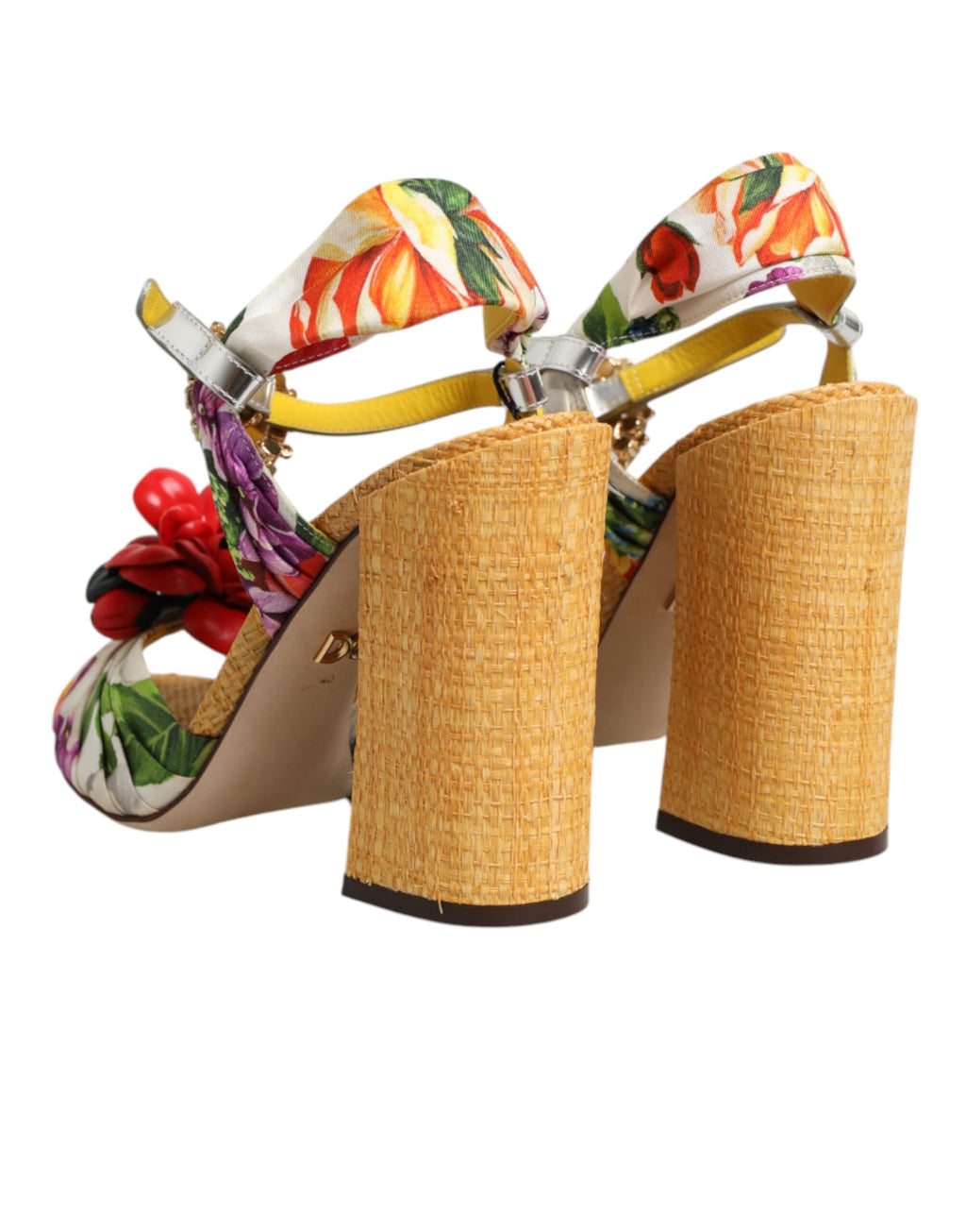 Dolce & Gabbana Multikleur Bloemen Kristalversierde Sandalen Schoenen