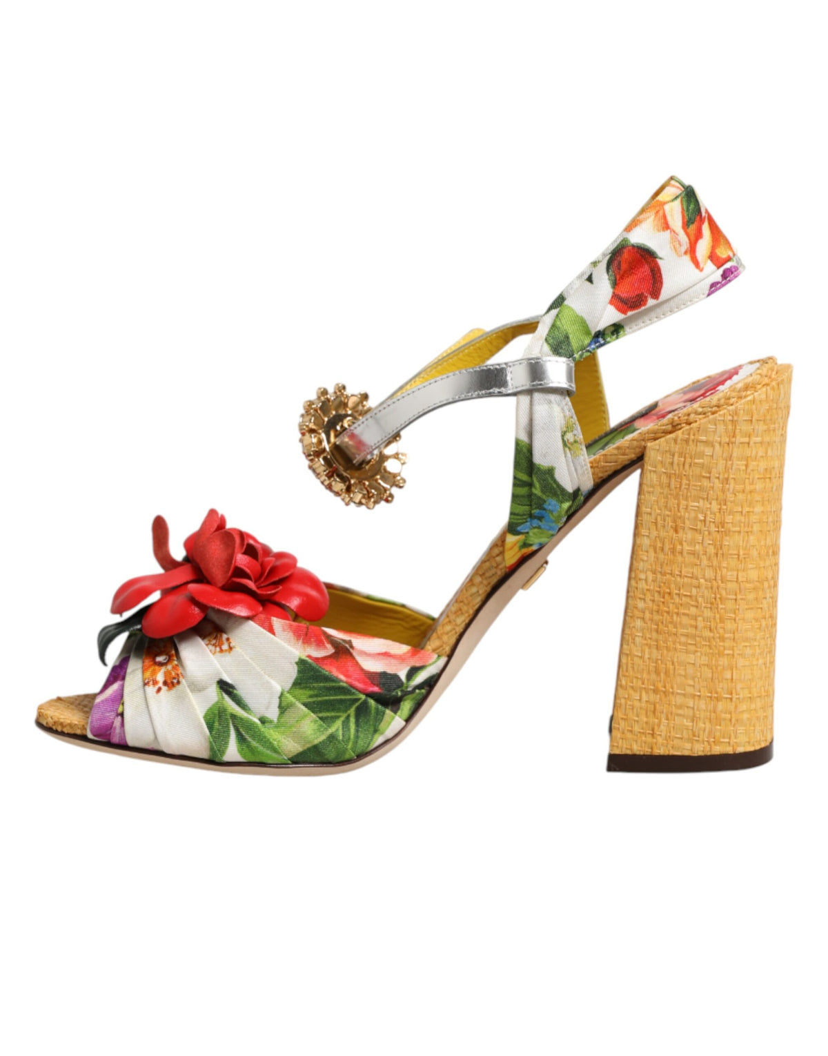 Dolce & Gabbana Multikleur Bloemen Kristalversierde Sandalen Schoenen