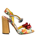 Dolce & Gabbana Multikleur Bloemen Kristalversierde Sandalen Schoenen