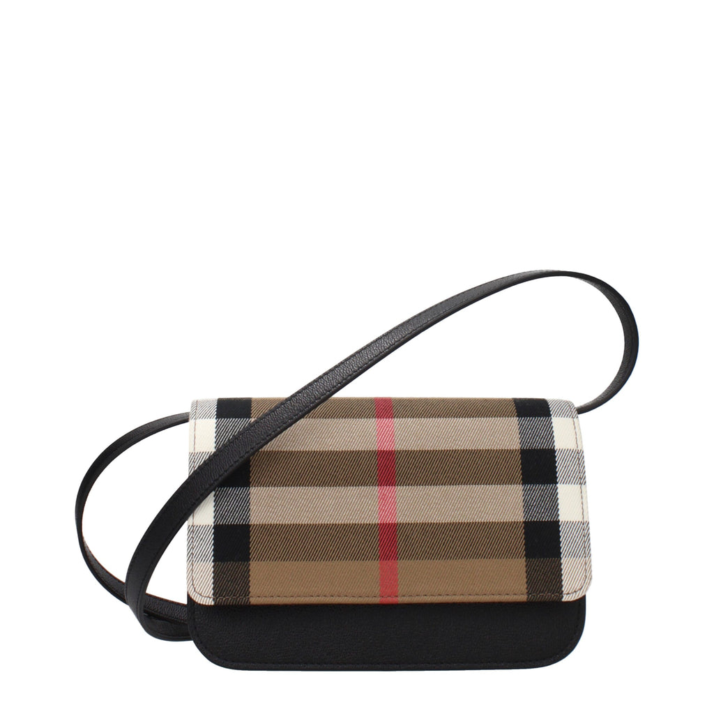 Burberry Beigefarbene Stoff-Clutch
