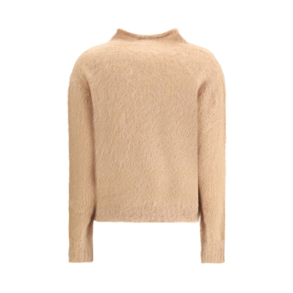 Max Mara Brauner Polyamid-Rollkragenpullover